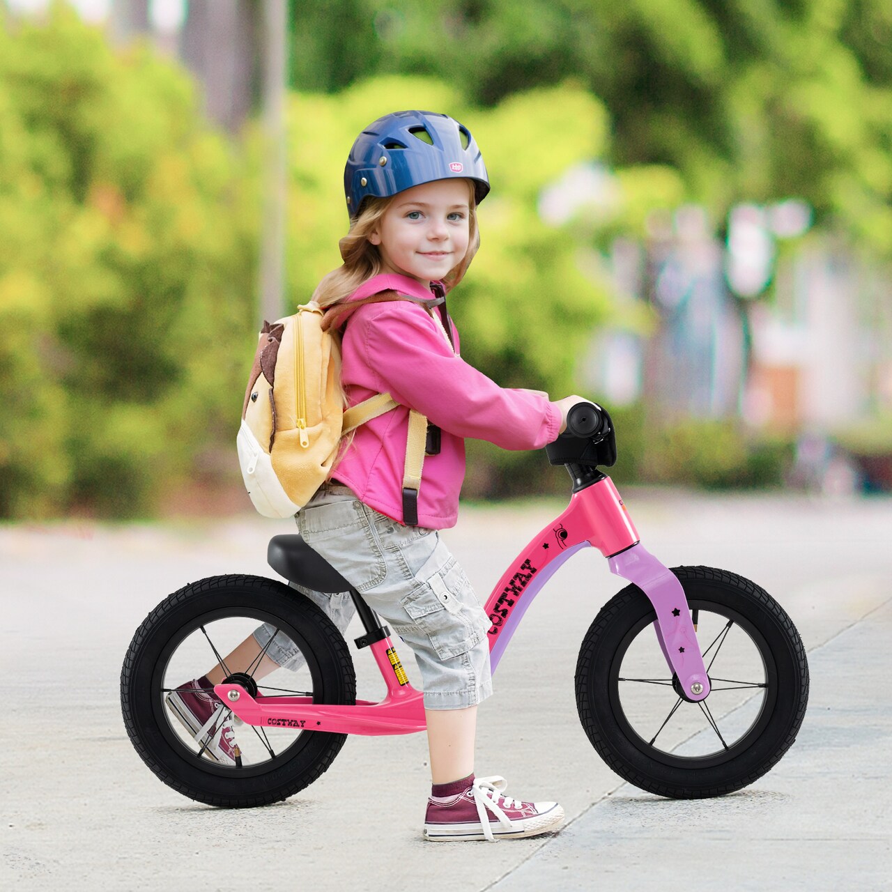 12-Inch Balance Bike with Adjustable Seat and Rotatable Handlebar for Over 36 Months Old - 34.5" x 17" x 19.5" (L x W x H)